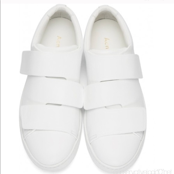 acne velcro sneakers white